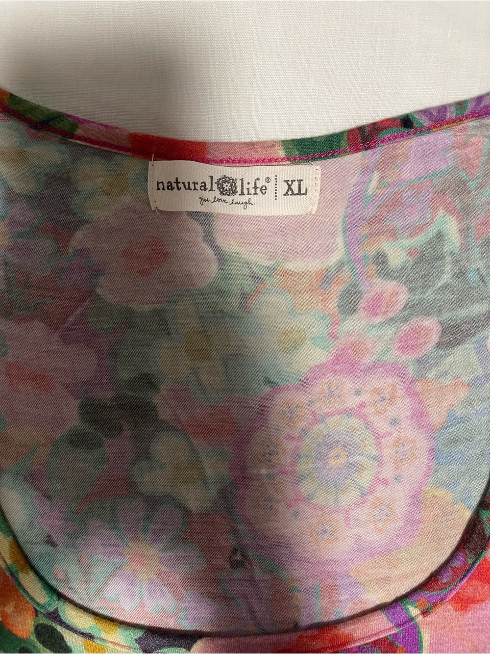 Natural Life Devon ultra-soft short sleeve top - Pink Garden - Picture 4 of 5